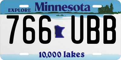 MN license plate 766UBB