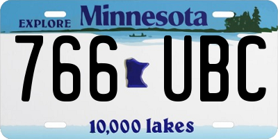 MN license plate 766UBC