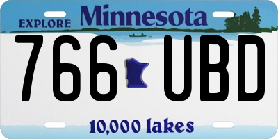 MN license plate 766UBD