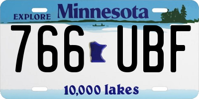 MN license plate 766UBF