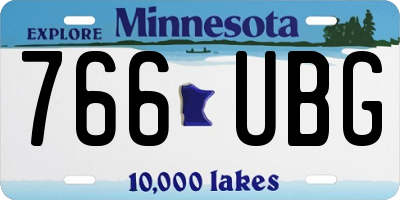 MN license plate 766UBG