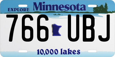 MN license plate 766UBJ