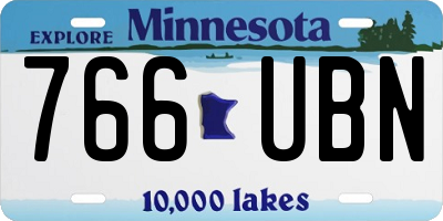 MN license plate 766UBN