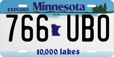 MN license plate 766UBO