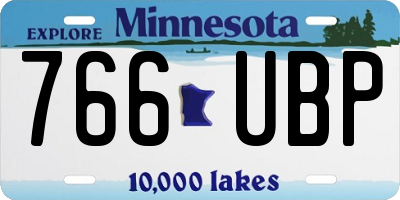 MN license plate 766UBP