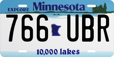 MN license plate 766UBR