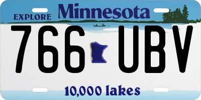 MN license plate 766UBV