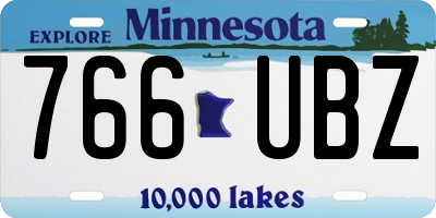 MN license plate 766UBZ