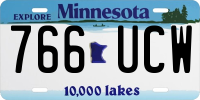 MN license plate 766UCW