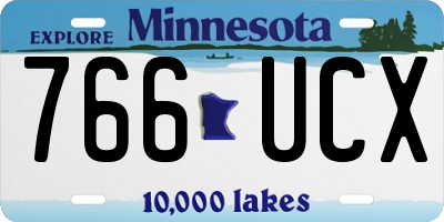 MN license plate 766UCX