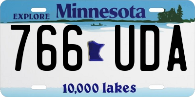 MN license plate 766UDA