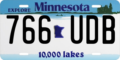 MN license plate 766UDB