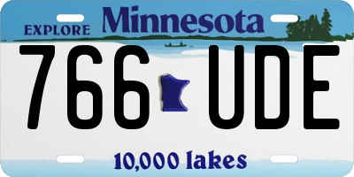 MN license plate 766UDE