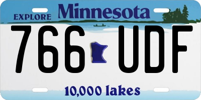 MN license plate 766UDF