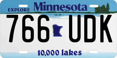 MN license plate 766UDK