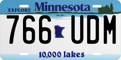 MN license plate 766UDM