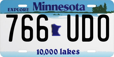 MN license plate 766UDO