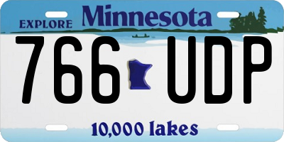 MN license plate 766UDP