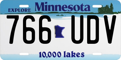 MN license plate 766UDV