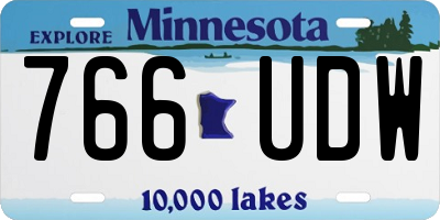 MN license plate 766UDW