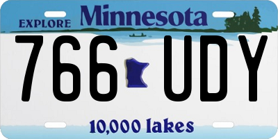 MN license plate 766UDY