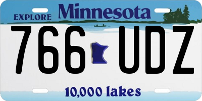 MN license plate 766UDZ