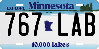 MN license plate 767LAB