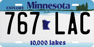 MN license plate 767LAC