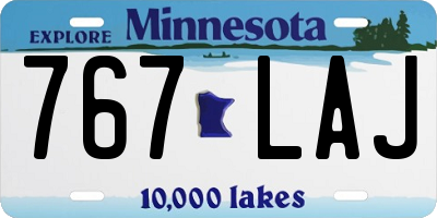 MN license plate 767LAJ