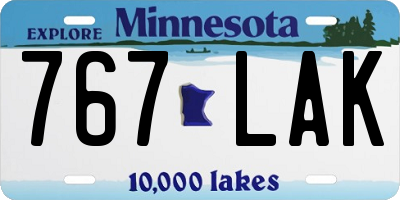 MN license plate 767LAK