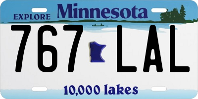 MN license plate 767LAL