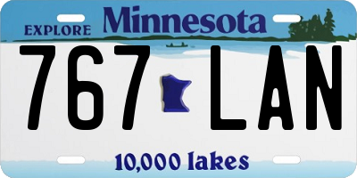 MN license plate 767LAN