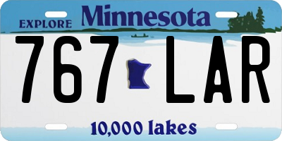 MN license plate 767LAR