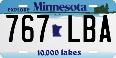 MN license plate 767LBA