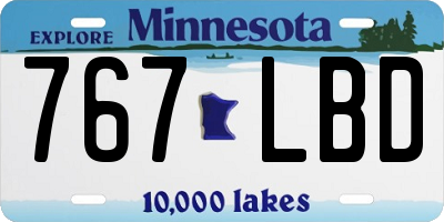 MN license plate 767LBD