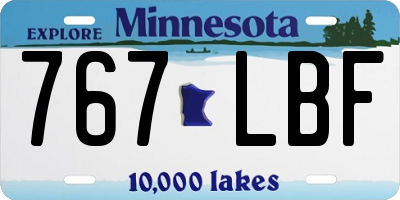 MN license plate 767LBF