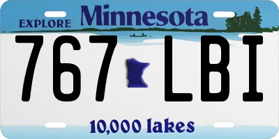 MN license plate 767LBI