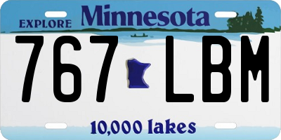 MN license plate 767LBM