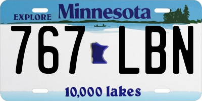 MN license plate 767LBN