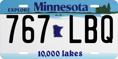 MN license plate 767LBQ