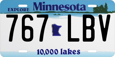 MN license plate 767LBV