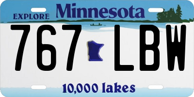 MN license plate 767LBW
