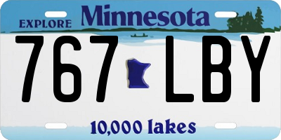 MN license plate 767LBY