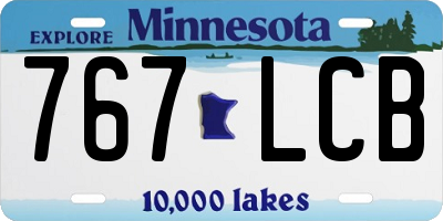 MN license plate 767LCB