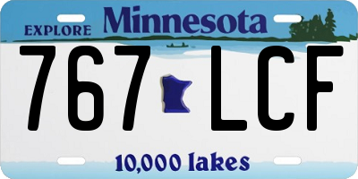 MN license plate 767LCF