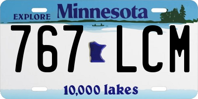 MN license plate 767LCM