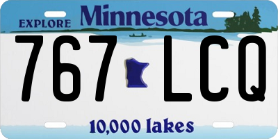 MN license plate 767LCQ