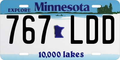 MN license plate 767LDD