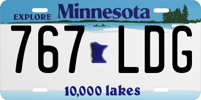MN license plate 767LDG