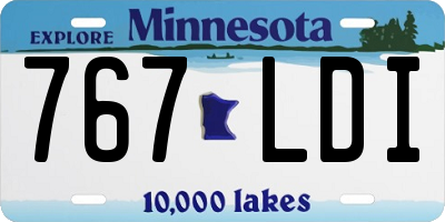 MN license plate 767LDI